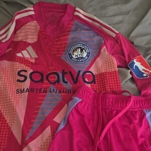 Pink Adidas Soccer Club Goalie / Shorts Set DUSC Size Small